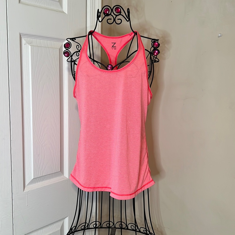 Z by Zella Pink Striped Tank Athletic Shirt, Size: Small